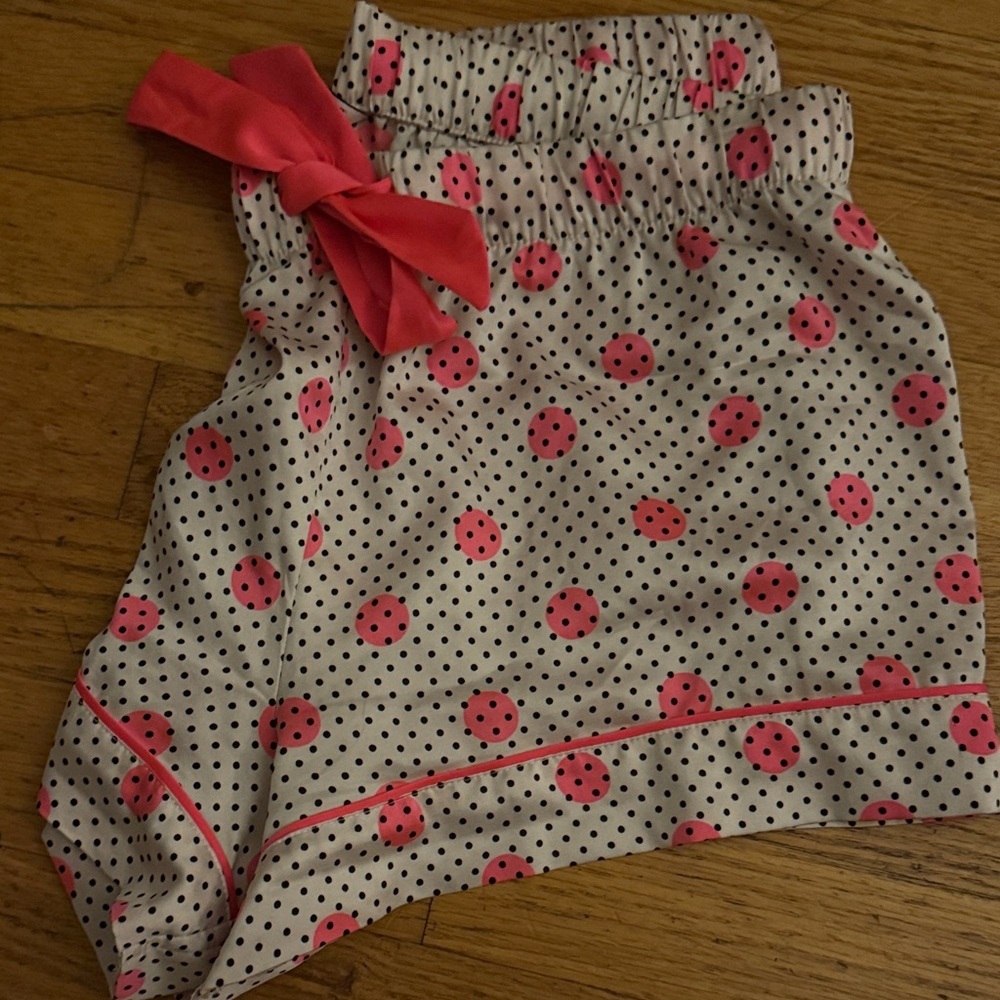 Victoria's Secret| Satin Shorts with Pink Polka Dot Print